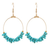 Wholesale Turquoise Stone Round Dangle Earrings - Boho-inspired Jewelry